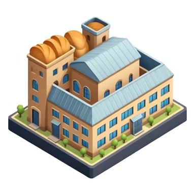 Isometric old bread factory  sticker