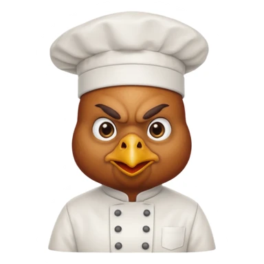 Ahora como una gallina con ropa de chef enojada sticker