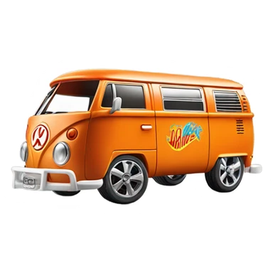Side view. Mattel hot wheels Volkswagen Kool Kombi. orange   sticker
