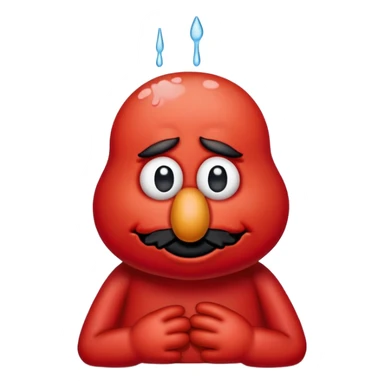 A sad Elmo with tears in his eyes, looking down sticker
