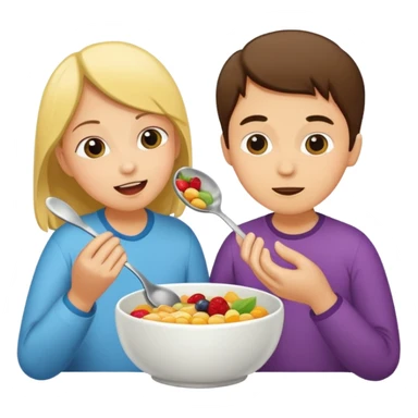 Spoon feeding another person sticker sticker