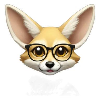 Anthro Fennec with glasses pulling out tongue sticker