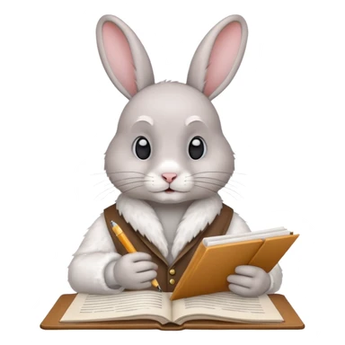 A rabbit doing Time-Intensive Manual Research sticker