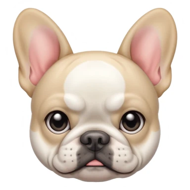 jealous white french bulldog with gray ears sticker