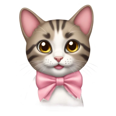 coquette cute cat with bows sticker
