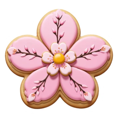 Cherry blossom shaped of a cookie sticker
