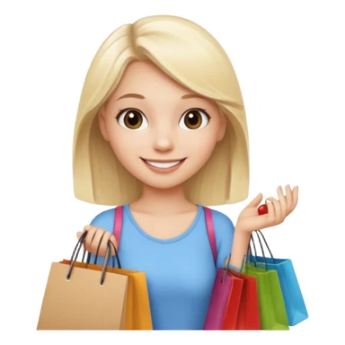 a white blonde teen girl going shopping sticker