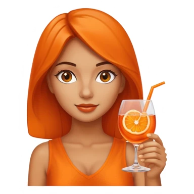 Aperol Spritz glass with orange slice, Italian girl in background sticker