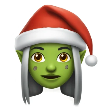 orc female warrior with santa hat sticker