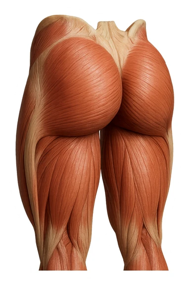 MUSCOLI DEL GLUTEO DI UN CORPO UMANO ANATOMICO REALISTICO, iperrealistico 4k sticker