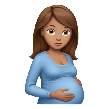 pregnant woman with brown hair and light brown skin sticker