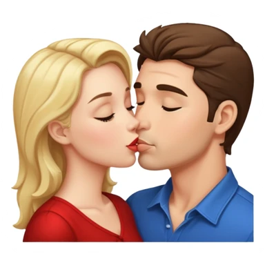 a good looking man and good looking woman are Kissing, indoor sticker