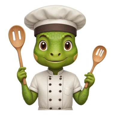 iguana chef cooking sticker