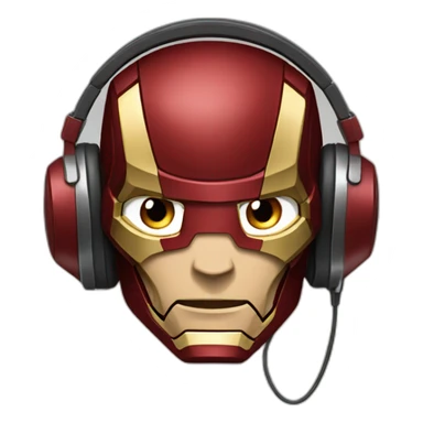 Ironman with headphones sticker