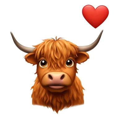 highlandcow with heart sticker