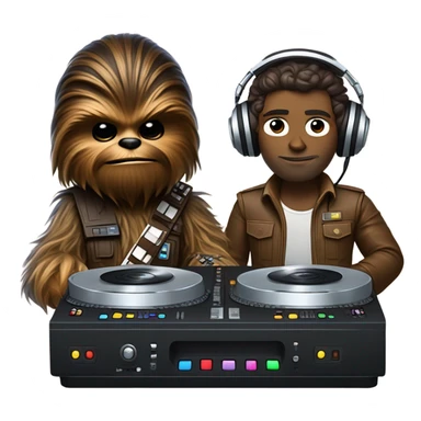 Chewbacca and Han Solo as DJs sticker