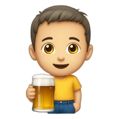 un enfant qui boit une bière sticker