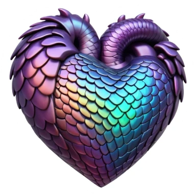dark warm iridescent SCALEy heart sticker
