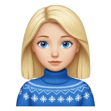 Mujer rubia de ojos azules Ted blanca y jersey de invierno sticker