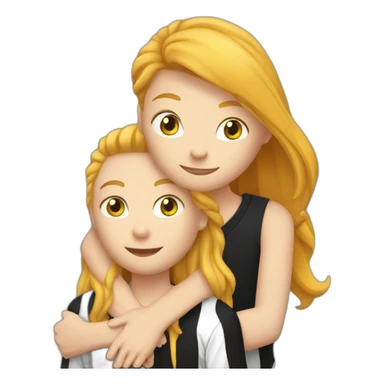 Blond soccer guy hugging ginger girl with long hair dress black sticker