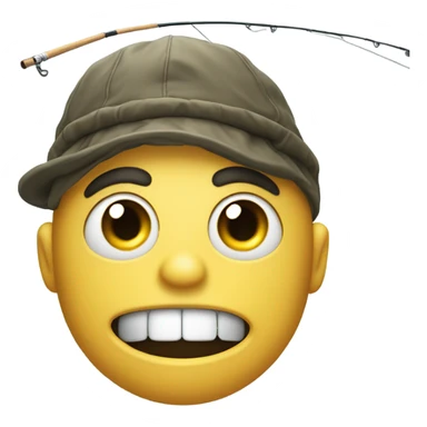 Fish catching human on fishing rod sticker