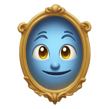 smirk face looking into magic mirror sticker