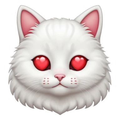 gato blanco con ojitos de corazón sticker