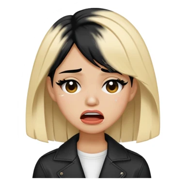 A singer her hair is two tone black and blonde she have brown eyes have gap on her teeth and she is such a crybaby and her style is weird sticker