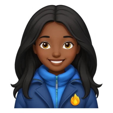 Siyah uzun saçlı ceket giyen esmerimsi kız sticker