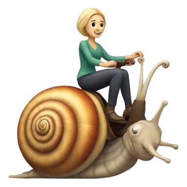 Caucasian Woman riding a snail sticker