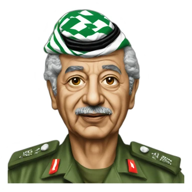 Yasser Arafat with palestine flag free sticker