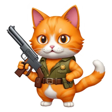 Cat with guns sticker