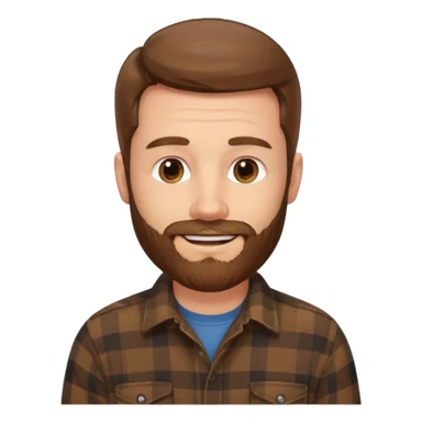 Chico blanco,barba, pelo castaño,camisa franela sticker