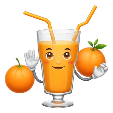 Orange juice with arms sticker