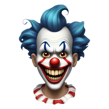 Scary clown with smile sticker