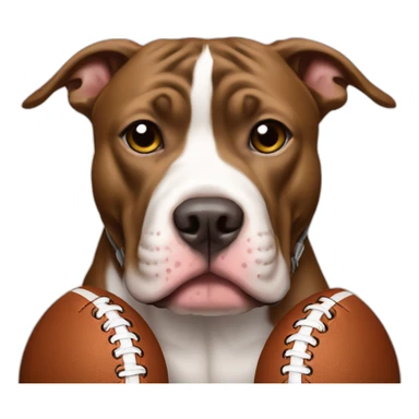A pit bull wearing football pads sticker