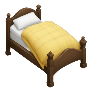 bed with a teapot tucked into the she sticker