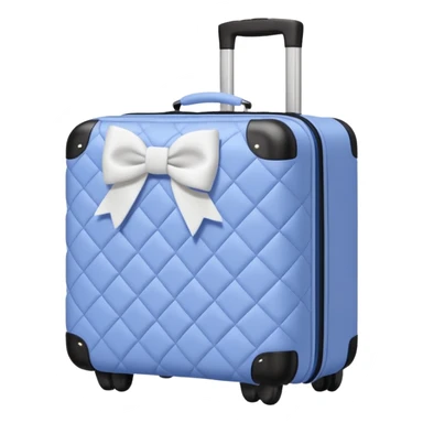 Periwinkle quilted luggage with white bow  sticker