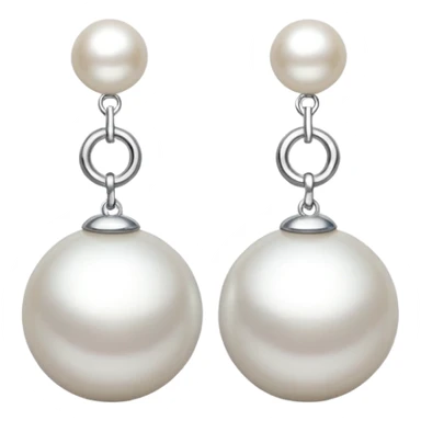 Silver pearl earrings  sticker