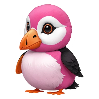 pink puffin stuffing sticker