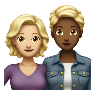 two lesbians. one is older and blond sticker