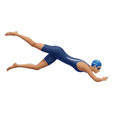 swimmer diving into a swimming pool, side profile view, smooth gradients, clean lines, realistic proportions. sticker
