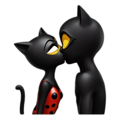 Cat noir kisses ladybug sticker