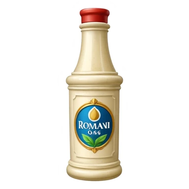 Creamy salad dressing in a bottle roman pillar sticker