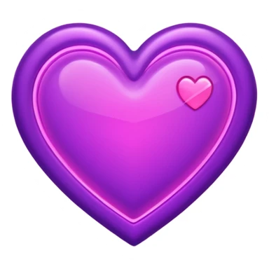 purple heart with a neon glow sticker