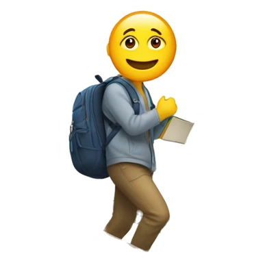 student goes up stairs sticker