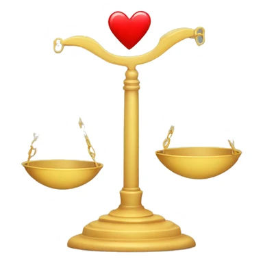 balance scale with two broken heart  sticker
