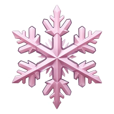 pale pink snow flake 3d bold ice transparent texture like Frozen sticker