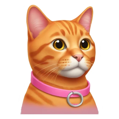 All orange cat with pink collar sticker