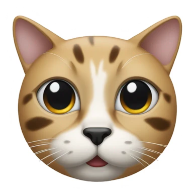 The cat’s face is clear white with a contrast black spot under the nose, shaped like a mustache. Big dark spots on the forehead and near the ears. sticker
